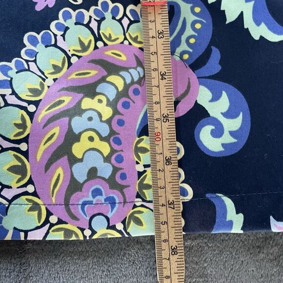 Talbots Shift Dress Womens 6 Blue Paisley Sleeveless Split Neck Cotton NWT - Picture 9 of 11